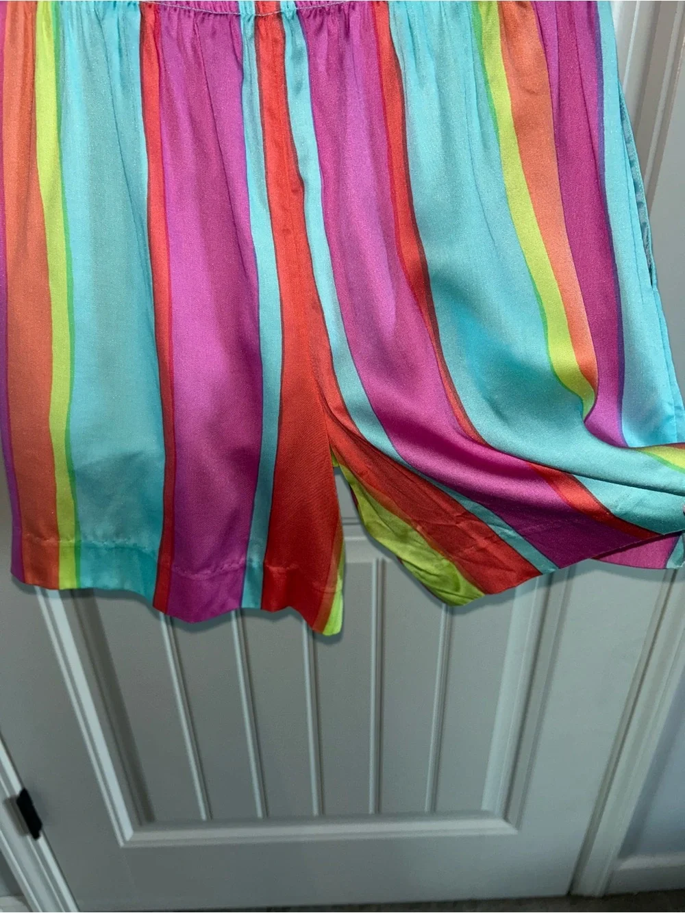 NWT Trina Turk Multi-Color Striped Smocked Shorts Sz 6